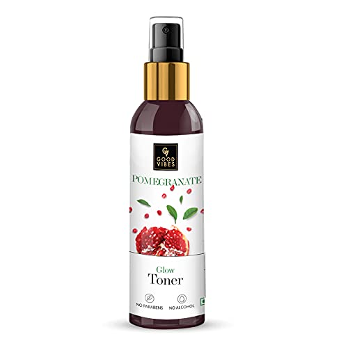 Good Vibes Pomegranate Glow Toner 200 ml, Anti Ageing Hydrating Light Weight Moisturizing Face Spray Toner for All Skin Types, Natural, No Alcohol, Parabens & Sulphates, No Animal Testing
