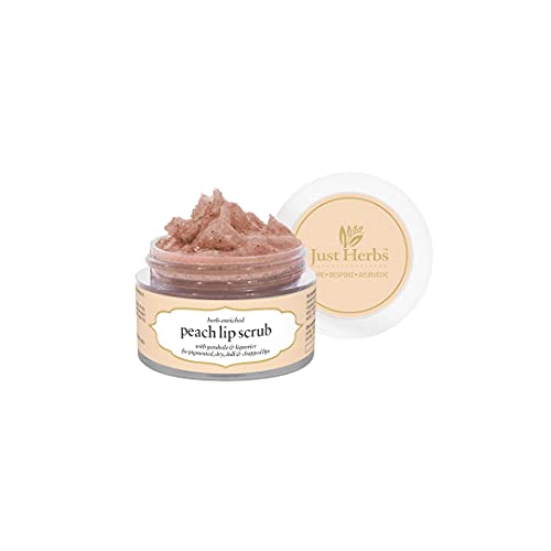 Just Herbs Ayurvedic Peach Lip Scrub For Dry,Chapped & Smoker Lips - SLS & Paraben Free 15gm