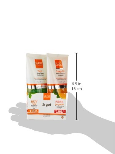 VLCC Tulsi Face Wash, 150ml with Free Orange Oil Face Wash, 150ml