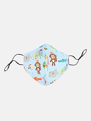 Chicco ComfyPro Face Mask, Effective Against 95% Particles, Soft & Breathable, Comfortable Nose Band, Adjustable & Reusable, Design- Sports, Jungle, for Kids 3-6Y (Pack of 2), White, S