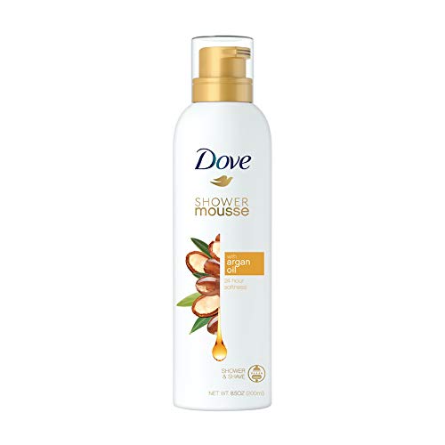 Dove Creamy Shower and Shaving Mousse with Argan Oil, 24 Hour Softness, Sulphate Free, 200 ml