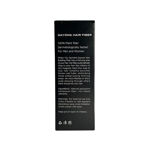 Dayons Hair Fiber 25gm Black, Hair Volume Powder & Building Fiber , Instant Volume for Thin Hair, Fiber Hair Powder for Men and Women