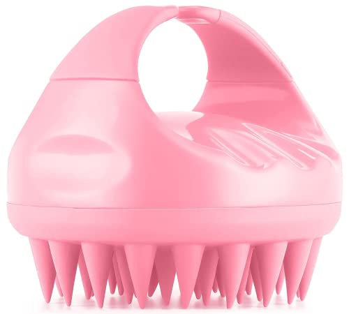 FLYNGO Hair Scalp Massager Scrub Shampoo Brush with Soft Silicone Bristles Exfoliator Ergonomic Scrubber Comb for Dandruff Removal, Improve Hair growth Relax Thick Curly Hair for Men, Women