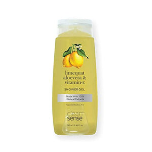 Cleansense Limequat Body Wash Shower Gel Combo, 100% Vegan and Paraben Free with Goodness of Aloe Vera and Vitamin E (Limequat, 280mlx2)