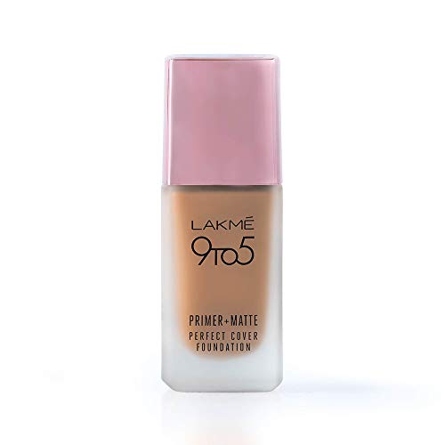 Lakmé 9To5 Primer + Matte Perfect Cover Foundation, C280 Cool Tan, 25 ml