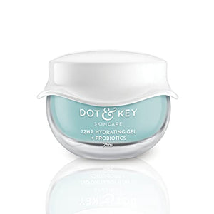 Dot & Key 72 HR HYDRATING GEL + PROBIOTICS 25 ml, with Hyaluronic Acid, Kombucha & Rice Water, Oil-Free, Non Comedogenic, Lightweight gel moisturizer, for all skin types
