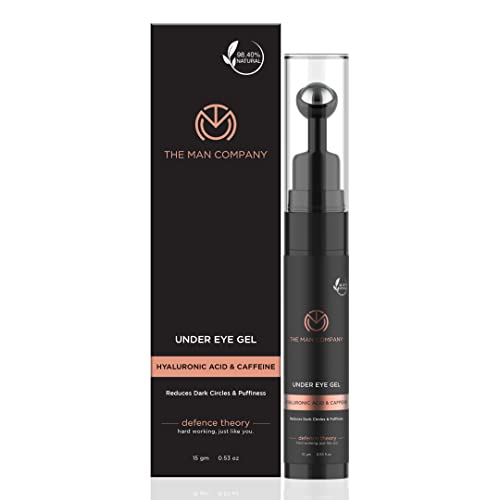 The Man Company Under Eye Cream Gel With Cooling Massage Roller For Dark Circles, Fine Lines & Puffy Eyes with Caffeine & Hyaluronic Acid – 15gm