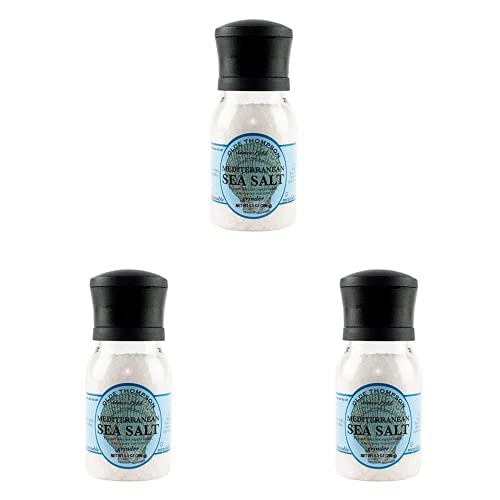 Olde Thompson 4.5 Ounce Mediterranean Sea Salt Grinder with Salt (Pack of 3)