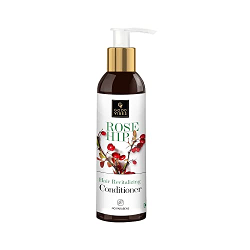 Good Vibes Rosehip Hair Shine Conditioner - 200 ml - For Dry, Dull and Frizzy Hair - Hydrate Nourish for Shiny and Soft Hair - Cruelty and Paraben Free