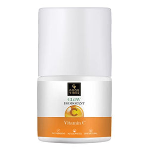 Good Vibes Vitamin C Glow Deodorant Roll On, 50 ml | Fresh & Bright Underarms Naturally With Orange & Kakadu Plum | Controls Sweat & Odour | No Parabens, Sulphates, Silicones, Pthalate & Alcohol