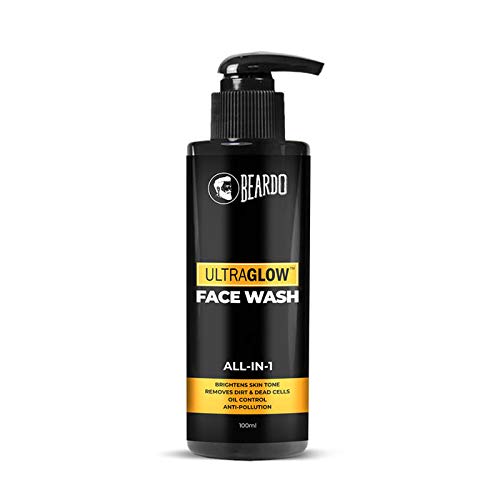 Beardo Ultraglow Face Wash for Men | Brightens & Balances Skin Tone | Reduces Dark Spots | Daily use facewash for oily to dry skin | Glowing and Radiant Skin (100ml)
