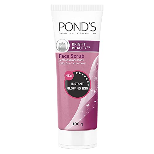 POND's Bright Beauty Face Scrub, Deep Clean But Mild On Skin, Exfoliate, Remove Blackheads & Sun Tan, Gel Scrub, Bright Glowing Skin, 100 g
