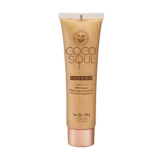 Coco Soul Face Scrub | With Coconut, Sandalwood & Ayurveda |Gentle Exfoliation, Deep Pore Cleansing, Revitalizing  & Tan Removal| Silicones, Mineral Oil, Paraben & Sulphate Free | Vegan | 100g