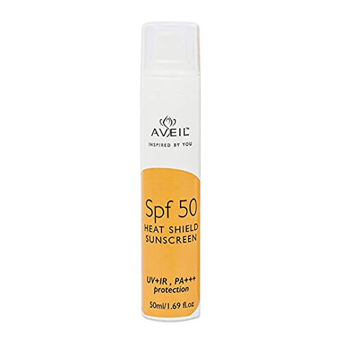 AVEIL Heat Shield Gel Sunscreen SPF 50 | Normal, Oily or Acne Prone Skin | Paraben & Paraffin free | Sun Protector With UV+IR & PA+++ | Dermatologically Tested For All Skin Types | 50 ml