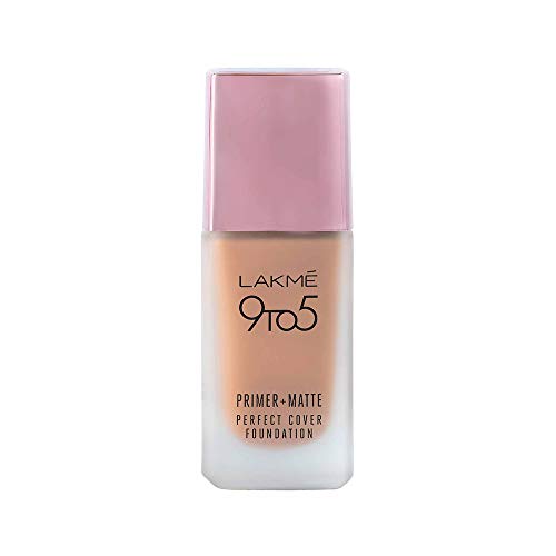 Lakme 9To5 Primer + Matte Perfect Cover Foundation, C140 Cool Rose, 25 ml