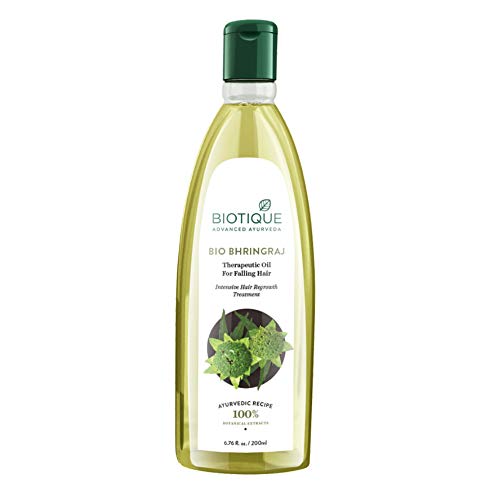 Biotique Bio Bhringraj Therapeutic Hair Oil for Falling Hair Intensive Hair Regrowth Treatment, 200ml