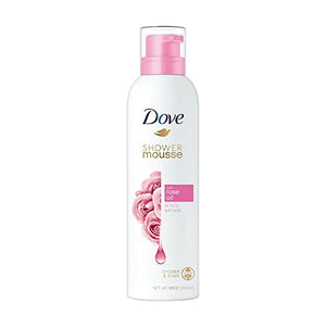 Dove Creamy Shower and Shaving Mousse, Gentle Cleanser Infused with Rose Oil for Nourishment, Gives 24 Hour Softness, Sulphate-Free, 200 ml
