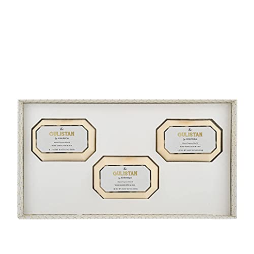 Kimirica The Gulistan Bathing Soap Bar Trio Luxury Gift Box, (3 x 85g) Handcrafted soaps set for all skin types