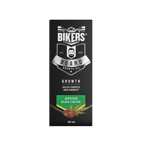 Biker's  Beard Growth Oil with Jamaican Black Castor, Helps Promote Hair Growth for Men, Brown, Fresh, 30 ml