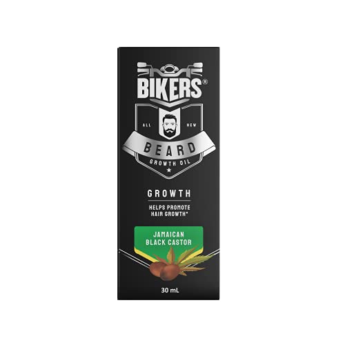 Biker's  Beard Growth Oil with Jamaican Black Castor, Helps Promote Hair Growth for Men, Brown, Fresh, 30 ml