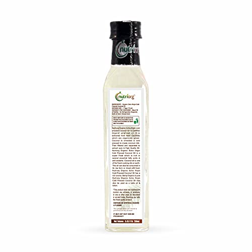 Nutriorg Cold Pressed Extra Virgin Coconut Oil 250ml | with Rich Tropical | Coconut Aroma