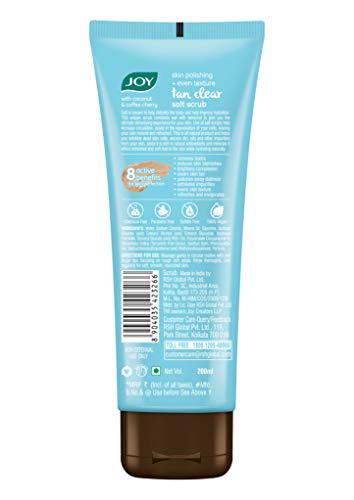 Joy Skin Polishing + Even Texture Tan Clear Salt Scrub| With Tamarind & Pink Salt |100% Vegan, No Parabens, No Harsh Chemicals| 200 ml