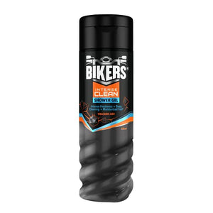 Biker's Deep Cleaning Shower Gel, Enriched with Volcanic Ash, Intense Freshness, Moisturized Feel, Black, Fresh, 225 ml