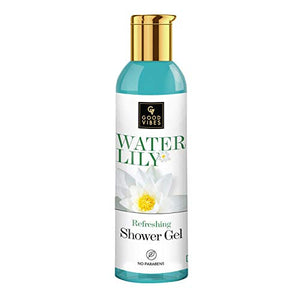 Good Vibes Refreshing Shower Gel Combo - Waterlily (200 ml bottle + 200 ml Pouch)