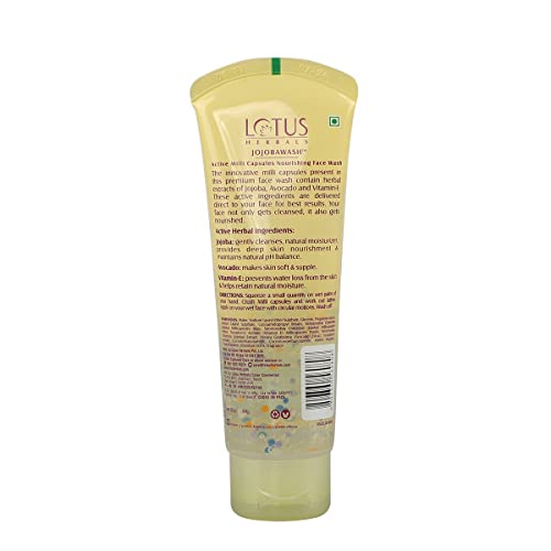 Lotus Herbals Jojobawash Active Milli Capsules Nourishing Face Wash | For All Skin Types | 120ml