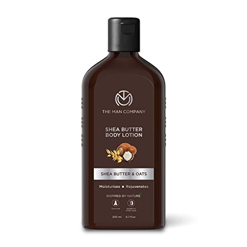 The Man Company Body Lotion For Extra Dry Skin | Shea Butter & Oats | 24 Hours Moisturising | Absorbs Quickly | Rejuvenates & Uplifts | SLS & Paraben-Free - 200ml