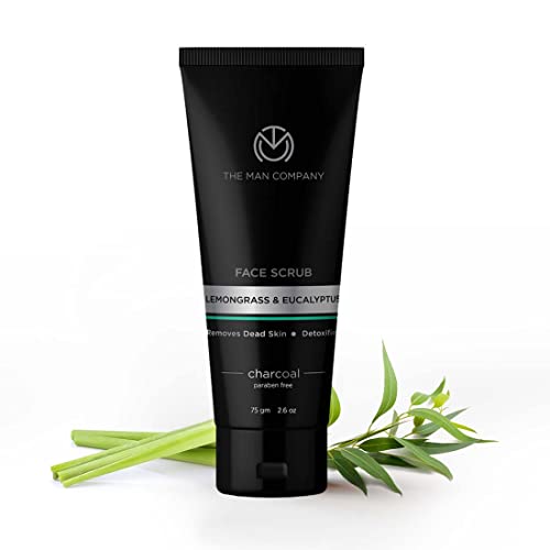 The Man Company Charcoal Tan Removal Face Scrub for Glowing Skin | Anti Acne, Blackhead Remover for Oily Skin, 75 Gm