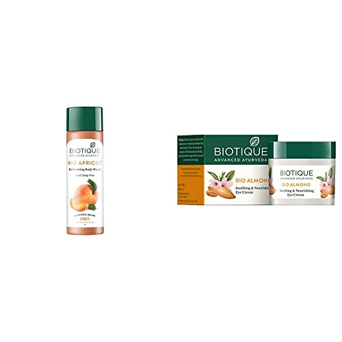 Biotique Bio Apricot Refreshing Body Wash, 190ml And Biotique Bio Almond Soothing And Nourishing Eye Cream, 15g