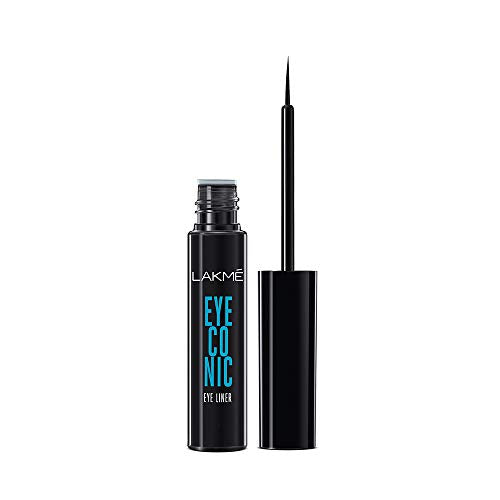 Lakmé Eyeconic Liquid Eye Liner, Black, Long Lasting Matte Waterproof Liner - Smudge Proof, Transfer Proof Eye Makeup for 24 hrs, 4.5 ml