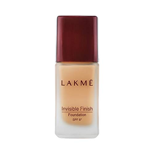 Lakme Invisible Finish SPF 8 Liquid Foundation, Shade 01, Ultra Light Water Based Face Makeup for Glowing Skin - Full Coverage, Natural Finish, 25 ml