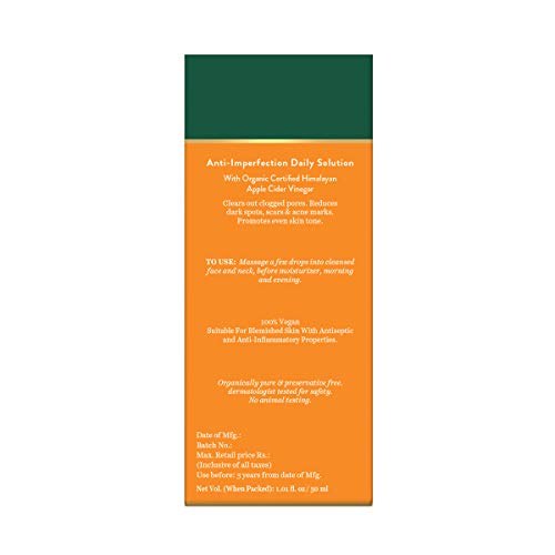 Biotique Apple Cider Vinegar Anti-Imperfection Daily Solution Face Serum for All Skin Types, 30ml