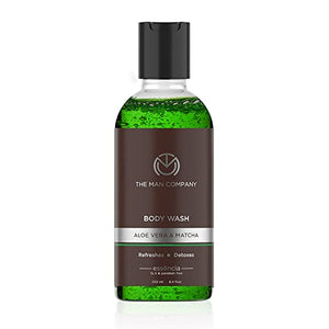 The Man Company Body Wash with Aloe Vera & Matcha | Soap Free Shower Gel for Glowing & Smooth Skin | SLS & Paraben-Free - 250 ml