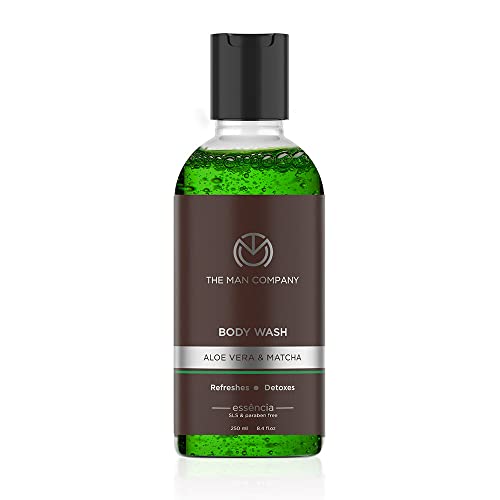 The Man Company Body Wash with Aloe Vera & Matcha | Soap Free Shower Gel for Glowing & Smooth Skin | SLS & Paraben-Free - 250 ml