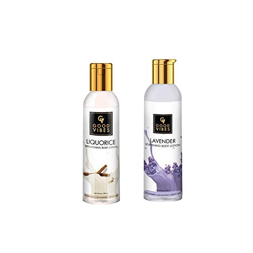 Good Vibes Body Lotions Bestsellers Combo (Liquorice Body Lotion 200 ml + Lavender Body Lotion 200 ml)