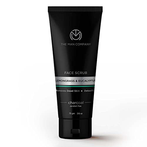 The Man Company Charcoal Tan Removal Face Scrub for Glowing Skin | Anti Acne, Blackhead Remover for Oily Skin, 75 Gm