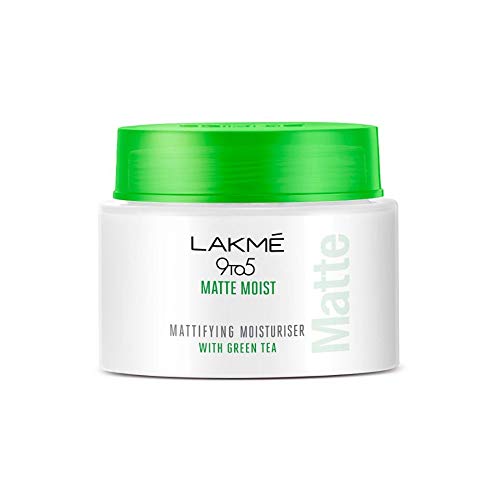 Lakmé 9To5 Matte Moist Mattifying Moisturiser with Green Tea, 12 Hour Moisturised Matte Looking Skin