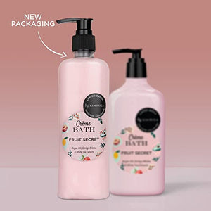 Kimirica Creme Bath Fruit Secret Body Wash - 290ml, 100% Vegan and Paraben Free, Made with White Tea, Ginkgo Biloba, Argan Oil and Enriched with Vitamin E, Pro-Vitamin B5