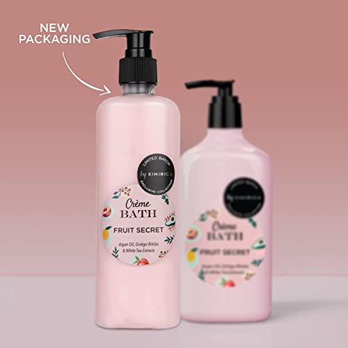 Kimirica Creme Bath Fruit Secret Body Wash - 290ml, 100% Vegan and Paraben Free, Made with White Tea, Ginkgo Biloba, Argan Oil and Enriched with Vitamin E, Pro-Vitamin B5