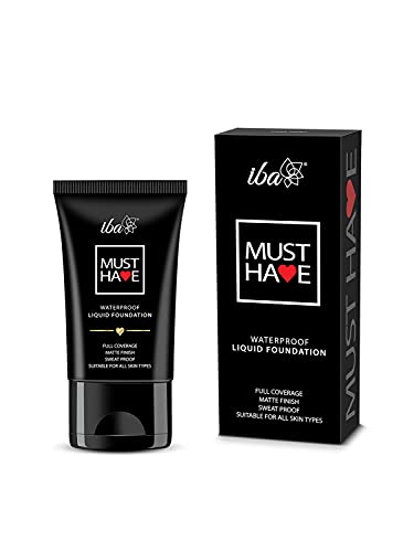 Iba Must Have Waterproof Liquid Foundation - Golden Sand l Full Coverage l Oil Free & Lightweight l Vegan & Cruelty-Free