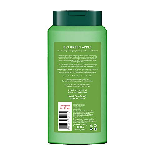 Biotique Green Apple Shine & Gloss Shampoo & Conditioner For Glossy Healthy Hair, 340 ml