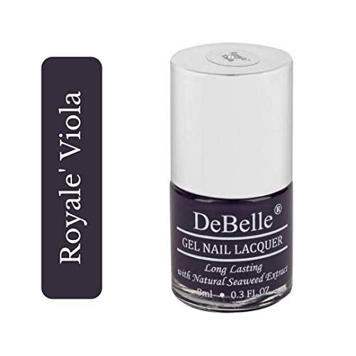 DeBelle Gel Nail Polish Royale' Viola (Dark Violet), 8 ml - Enriched with natural Seaweed Extract, cruelty Free, Toxic Free