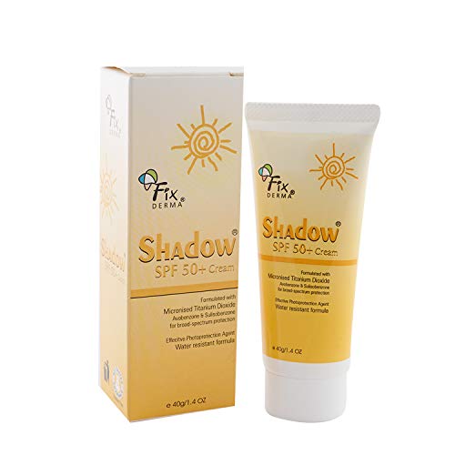 Fixderma shadow SPF 50+ cream, Offers PA+++ Protection, Broad spectrum UV Protection, Provides Moisturization, Water resistant and Non-greasy sunscreen, Suitable for all skin types - 40g