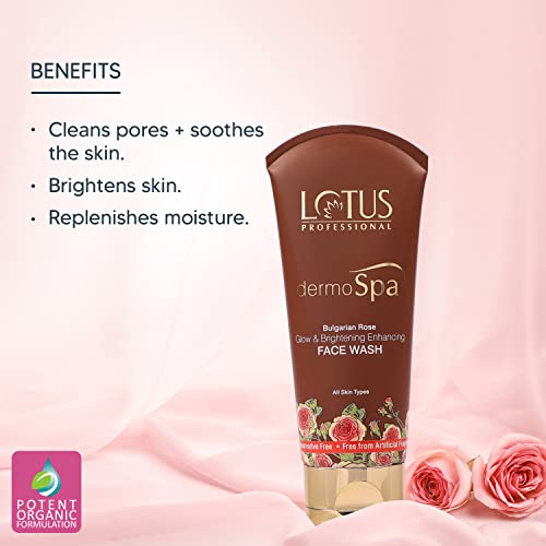 Lotus Professional Dermo Spa Bulgarian Rose Glow and Brightening Enhancing Face wash, 80g