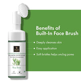 Good Vibes Tea Tree Foaming Gentle Cleansing Face Wash With Deep Cleansing Brush, 150 ml | Anti-Acne Soothing Face Cleanser For All Skin Types | No Parabens, Sulphates & Mineral Oil