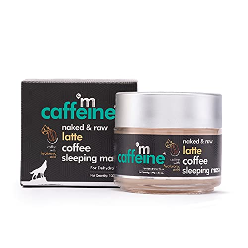 mCaffeine Latte Coffee Sleeping Face Mask (100gm) for Skin Hydration | Tones and Repairs Skin | Face Pack with Hyaluronic Acid and Niacinamide | Night Skin Routine For Dehydrated Skin