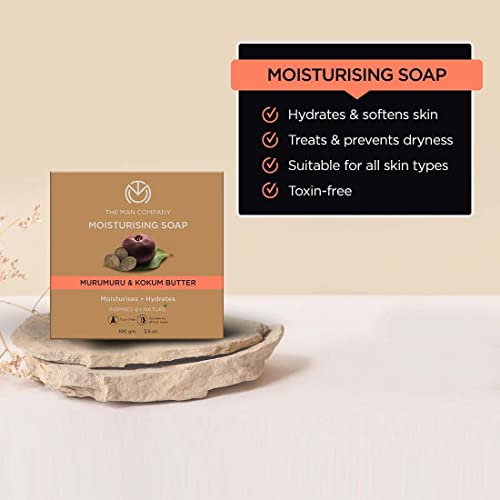 The Man Company Moisturising Soap Bar with Murumuru & Kokum Butter (Combo Pack of 4) for Long Lasting Freshness | Glowing and Soft Skin | All Skin Types -100 gm -BUY 3 GET 1 FREE